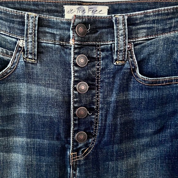 Free People Irreplaceable Flare Button Fly Raw Hem Jeans 27 - Picture 8 of 12